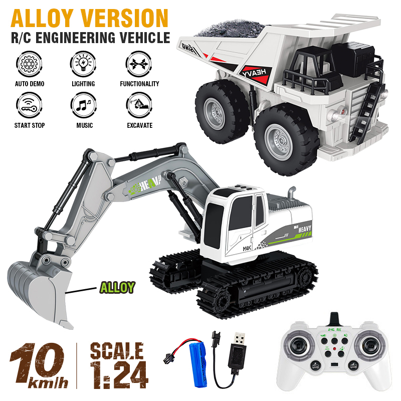 Rc Hobbyking Shop - 11Ch Alloy Rc Excavator 1:24 Remote-Control